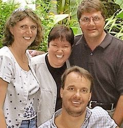(clockwise, top left) Amy Bernhardt, Rebecca Raby, Jim Raby and Bruce Bernhardt