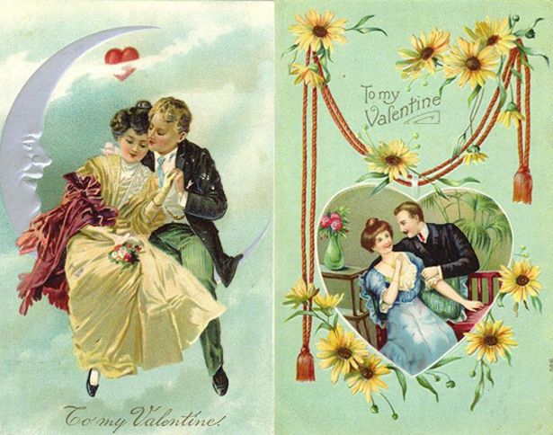 A pair of Saint Valentine's Day cards from the Victorian era