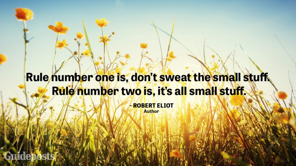 Rule numer one is, don't sweat the small stuff. Rule number two is, it's all small stuff.