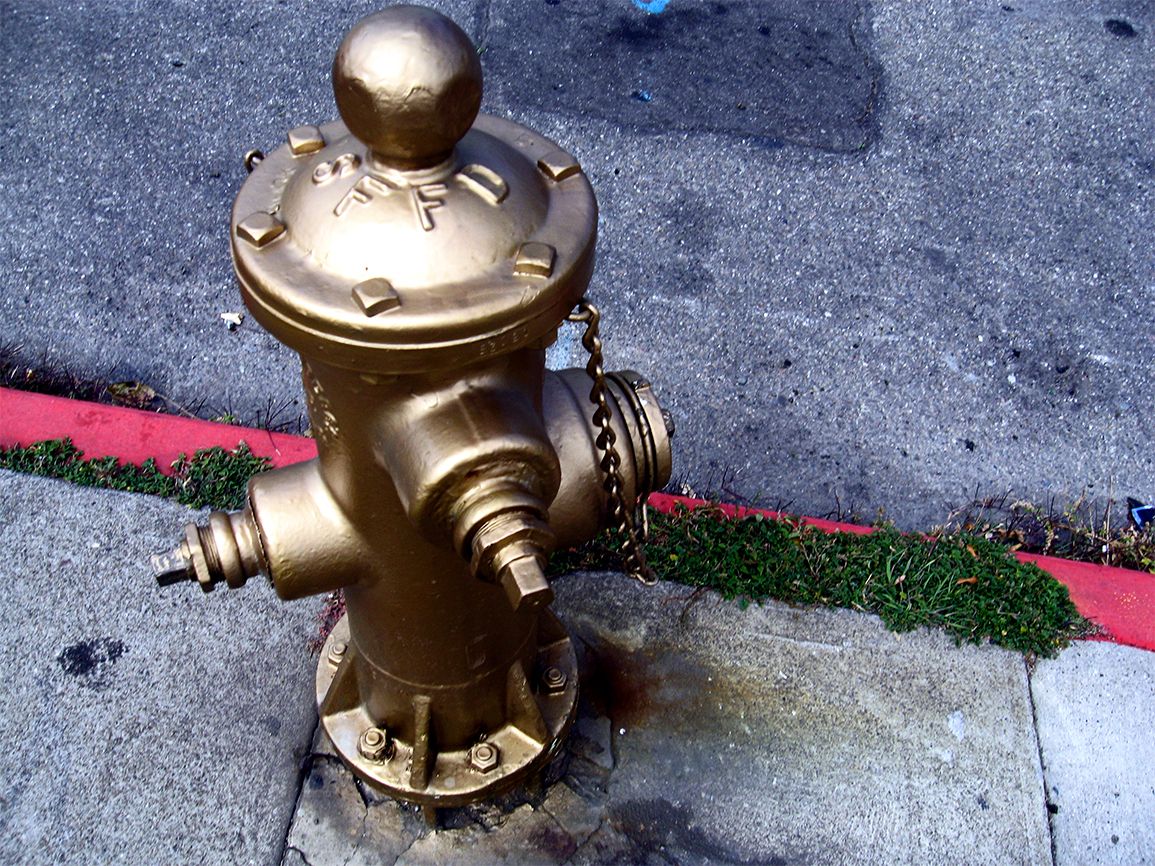The Golden Fire Hydrant in San Francisco, California