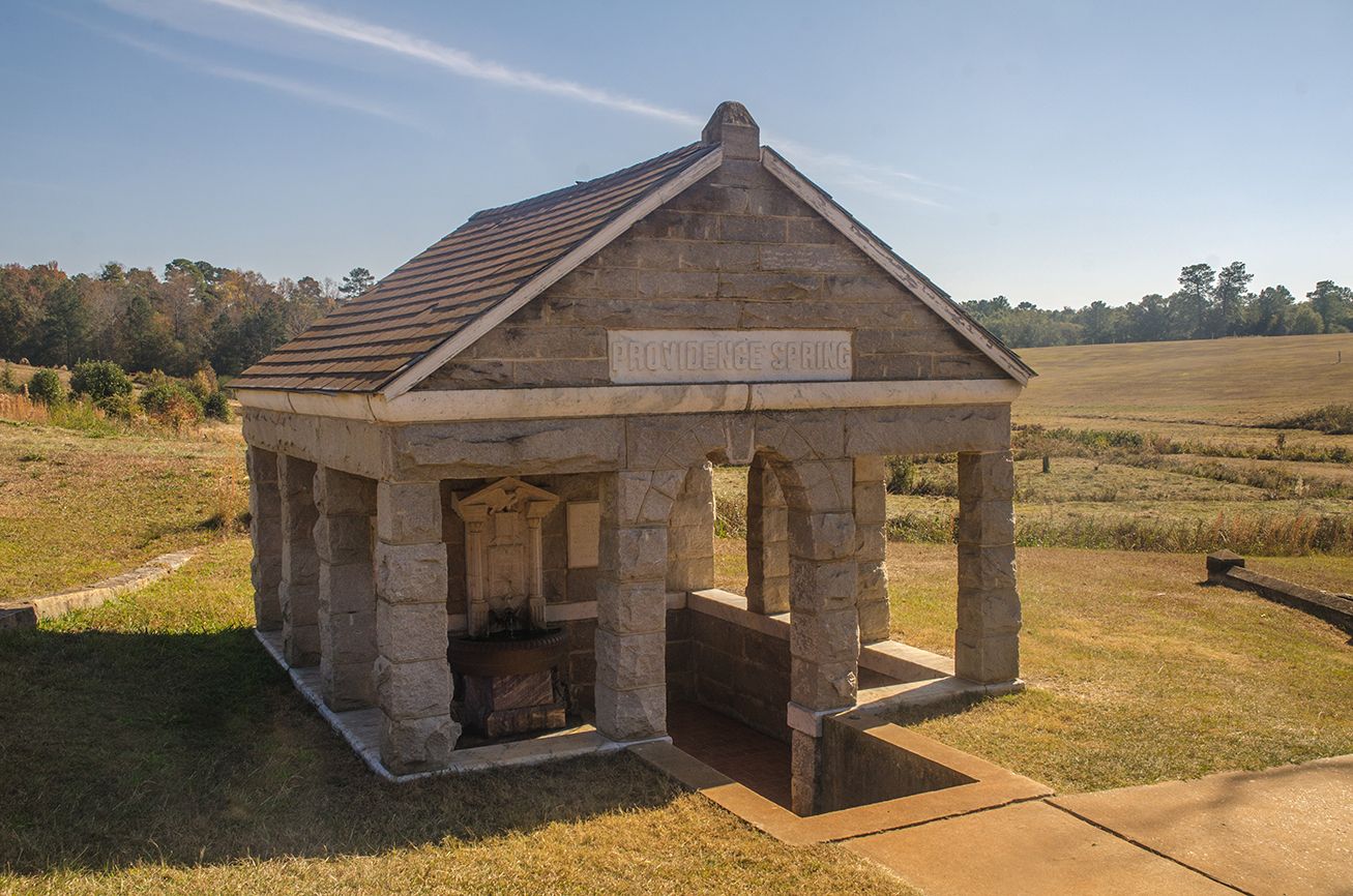 The monument at Providence Spring in Andersonville, Georgia
