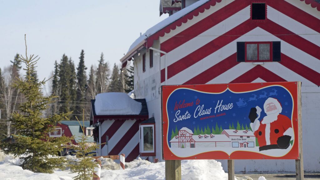 The exterior of Santa Claus House in North Pole Alaska